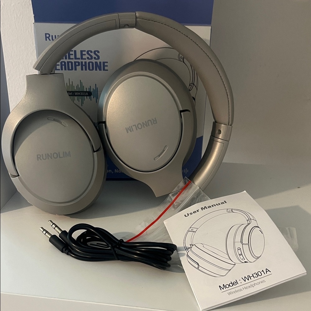 Runolim Wireless Over-Ear Headphones - silver